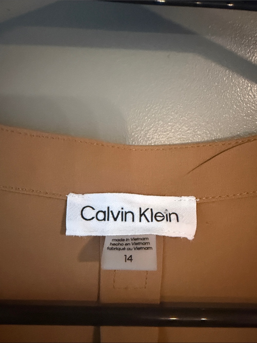 NWT Calvin Klein Tan Tiered Maxi Dress - Picture 3 of 3